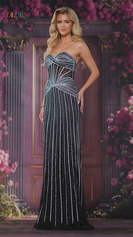 3765 Black Blue Colors Dress