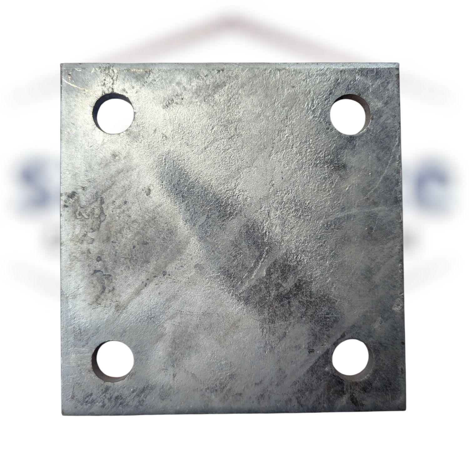 Fitting:  Flange  Plate Base - Galvanized, Size: 6"x6"