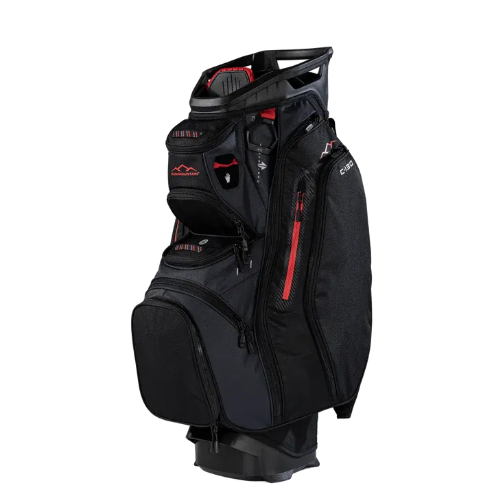 Sun Mountain C130 Cart Bag (26) 1009, Color: 04 Blk/Stl/Red