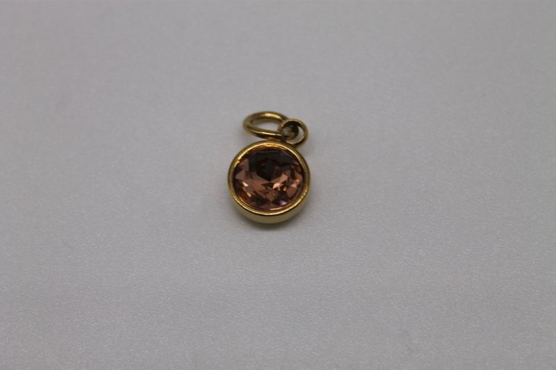 Gold Round Glass Charm, Assorted