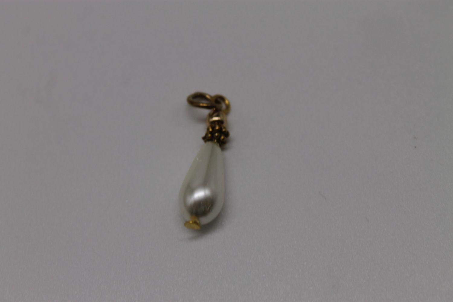 Gold Pearl Vintage Teardrop Charm