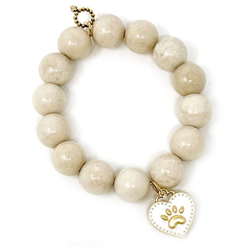 Cream Coral with White Enameled Pet Love