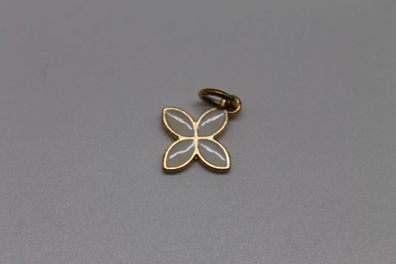 White Enamel Flower Charm