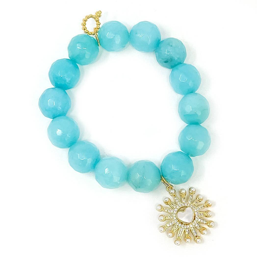 Bali Agate with Pearl Starburst Heart