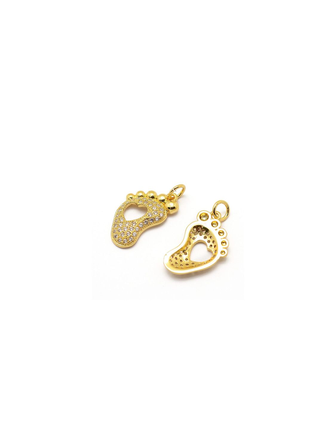 Gold Pave Baby Foot Charm Gold Pave Baby Foot Charm