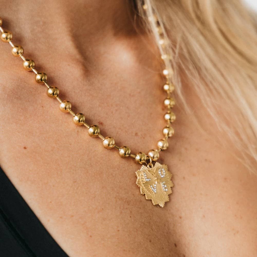 Sunburst Heart Love Pendant Necklace - WATERPROOF Sunburst Heart Love Pendant Necklace - WATERPROOF