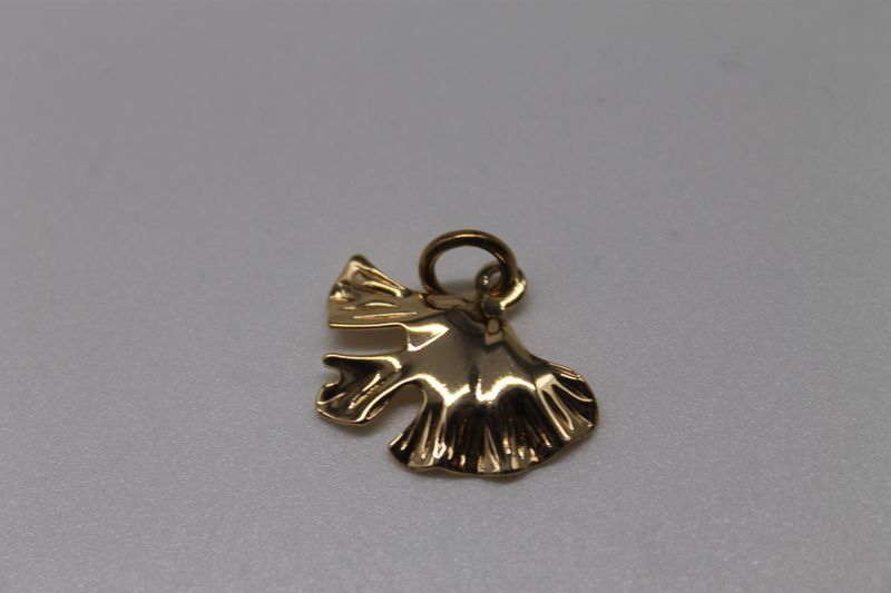 Gold Ginkgo Leaf Charm