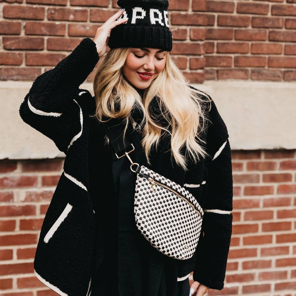 Westlyn Woven Bum Bag - Checkered, Color: Checkered Black