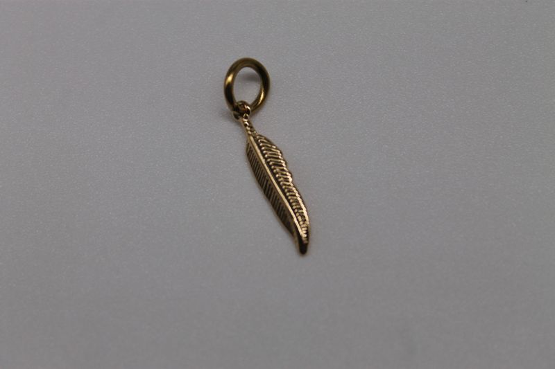 Gold Light as a Feather Charm