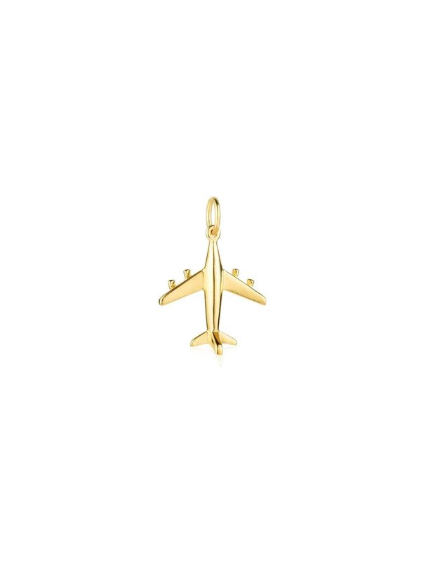 Gold Take Me Away Airplane Charm