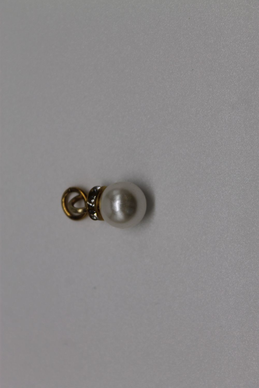 Gold Pearl and Rhinestone Collared Charm