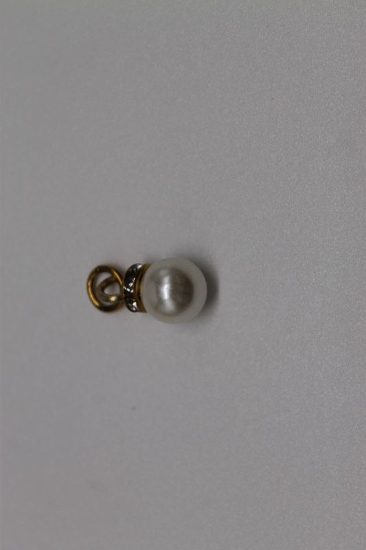 Gold Pearl and Rhinestone Collared Charm