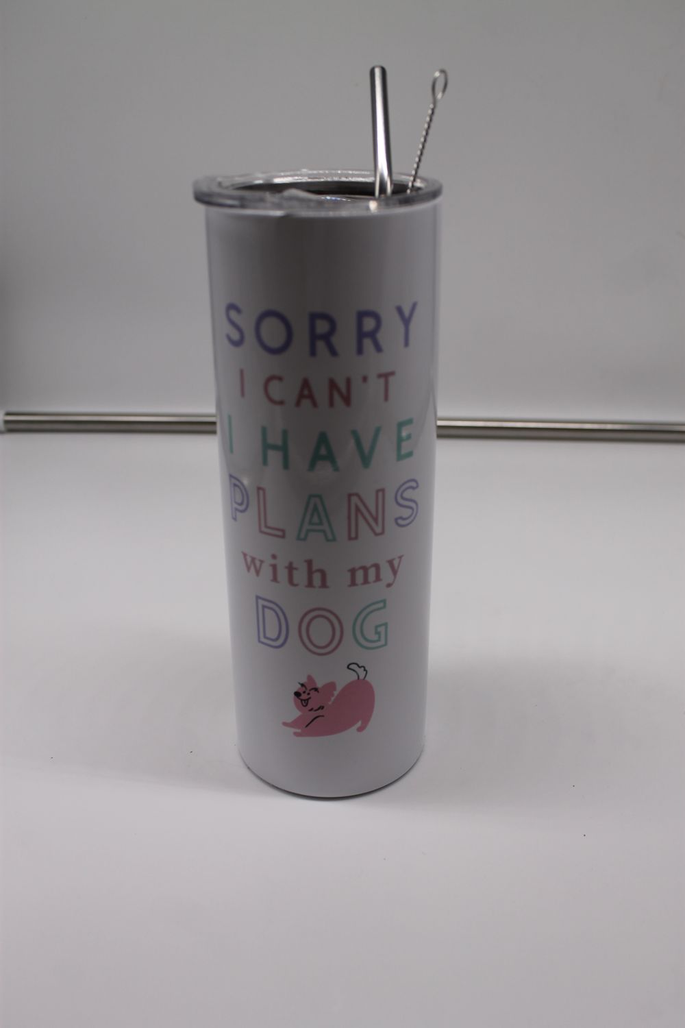 Sorry I can't Funny Dog 20oz Stainless Tall Travel Cup