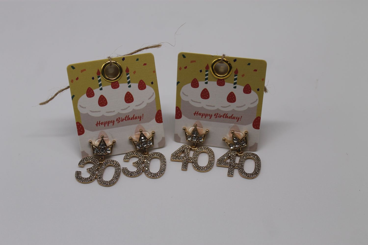 Birthday Celebration Rhinestone Earrings, Style: 30
