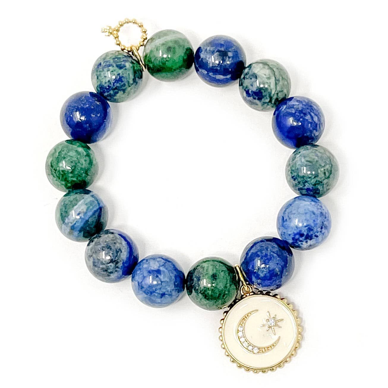 Killarney Jasper with White Enameled Celestial Moon Killarney Jasper with White Enameled Celestial Moon