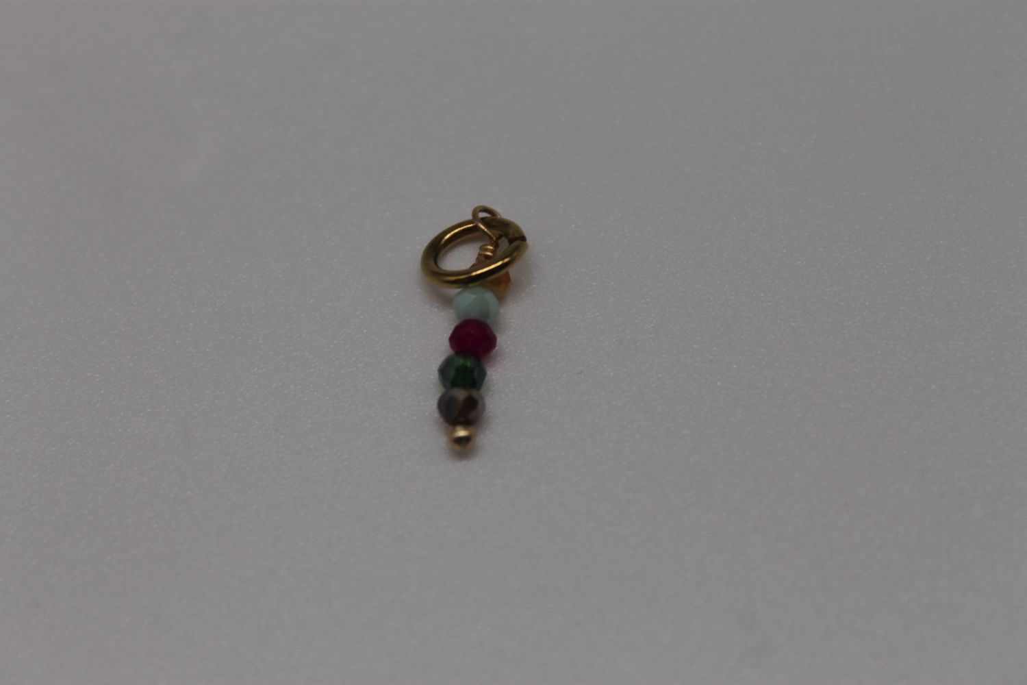 Gold Stacked Stone Beaded Charm