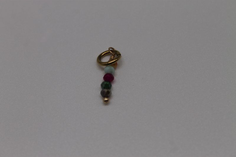 Gold Stacked Stone Beaded Charm