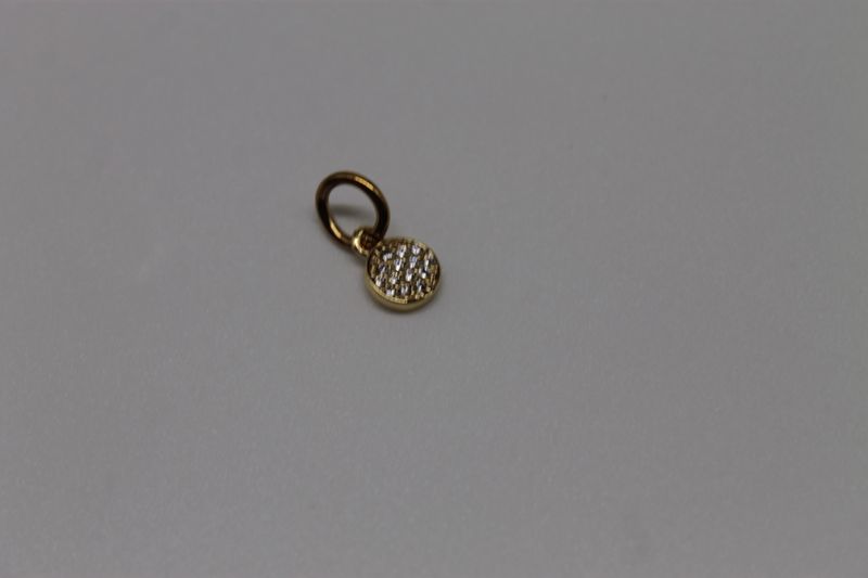 Gold Crystal Open Circle Charm
