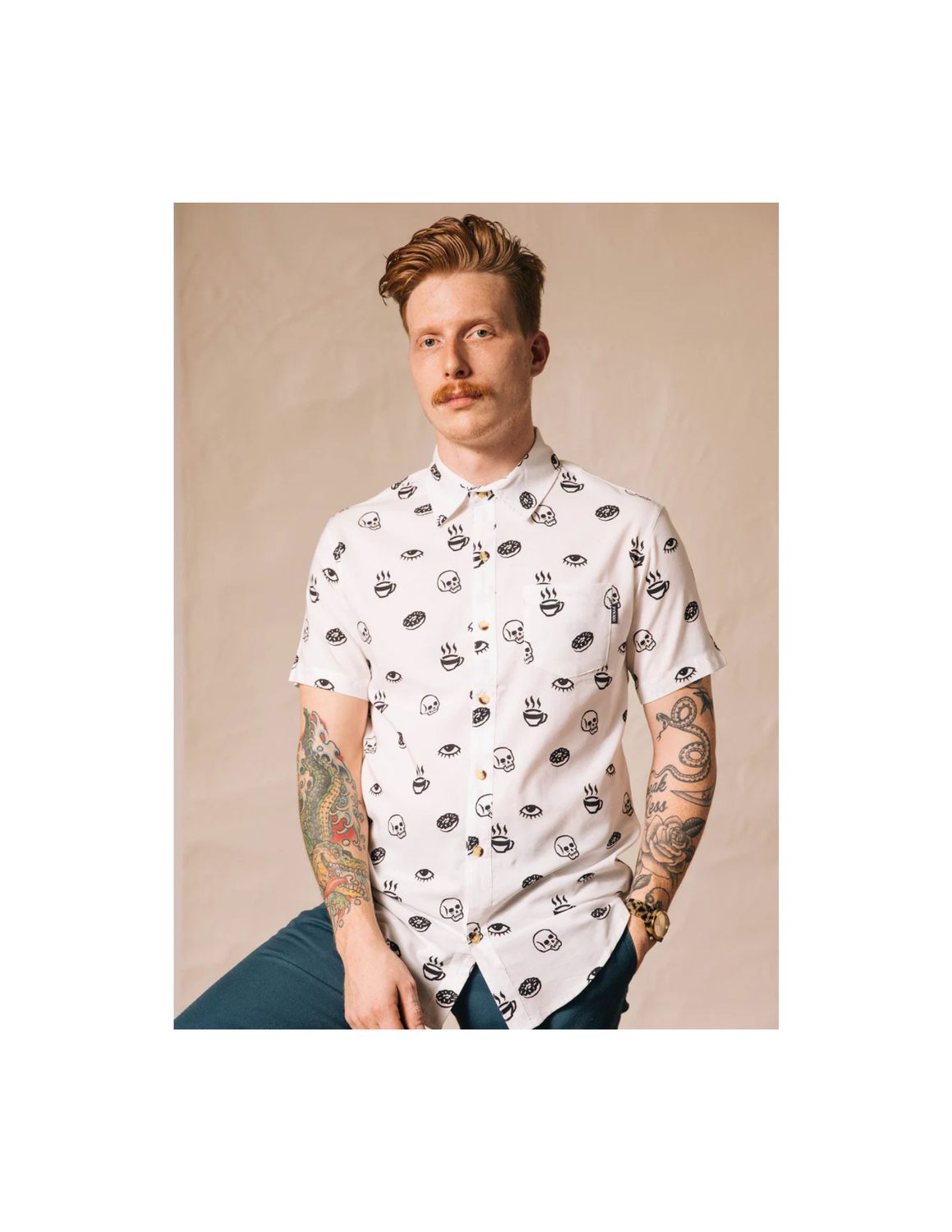 Morning Glory Coffee Casual Button Down Shirt Men & Women