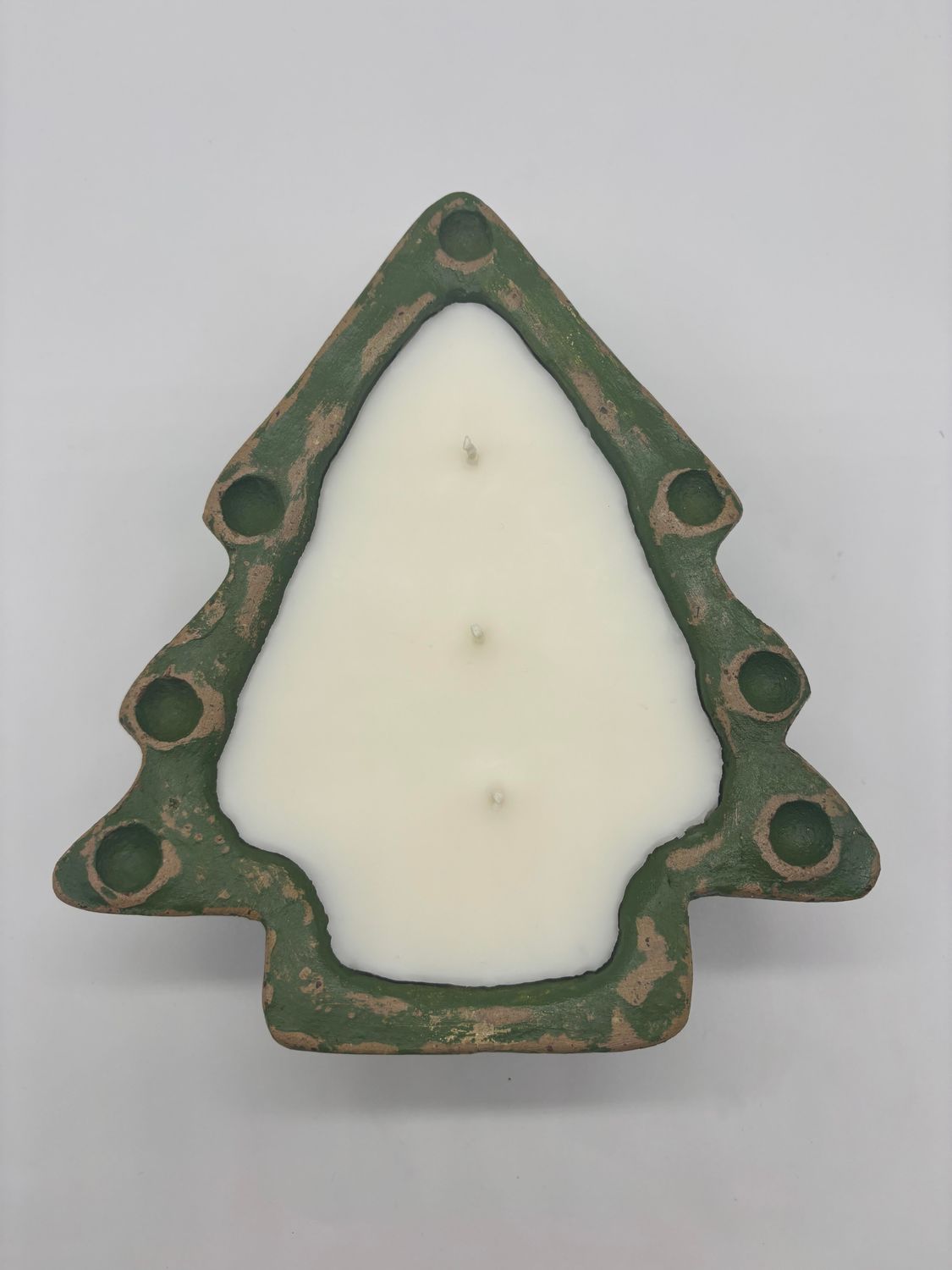 BCC Ceramic Christmas Tree Coconut Apricot Wax Candle, Scent: Crandberry Woods