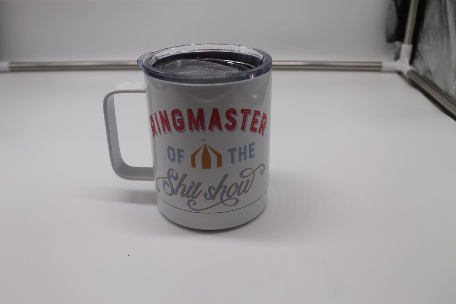 Ringmaster Of The Shitshow Travel Cup With Handle