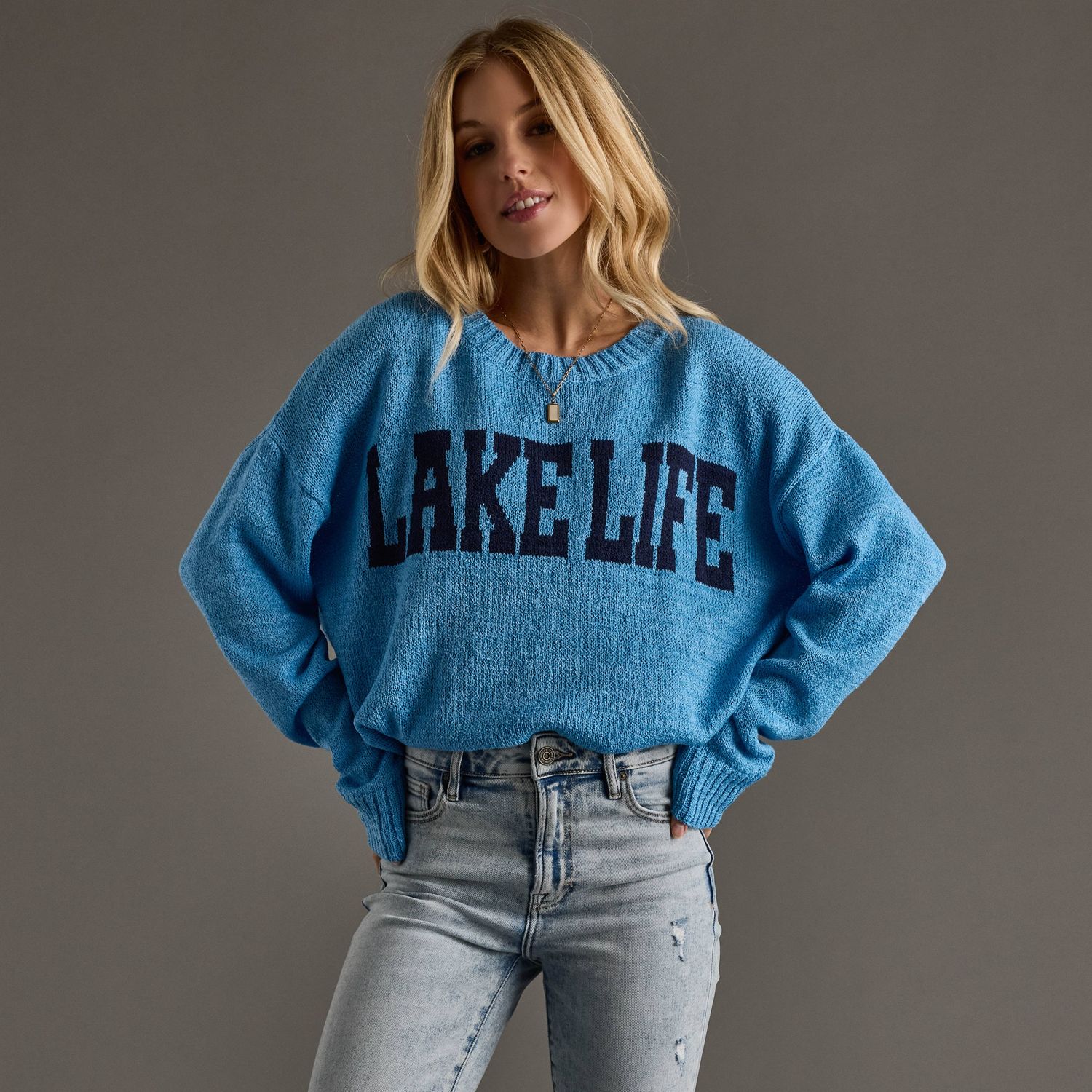 Blue Lake Life Lightweight Sweater Blue Lake Life Lightweight Sweater, Size: XL