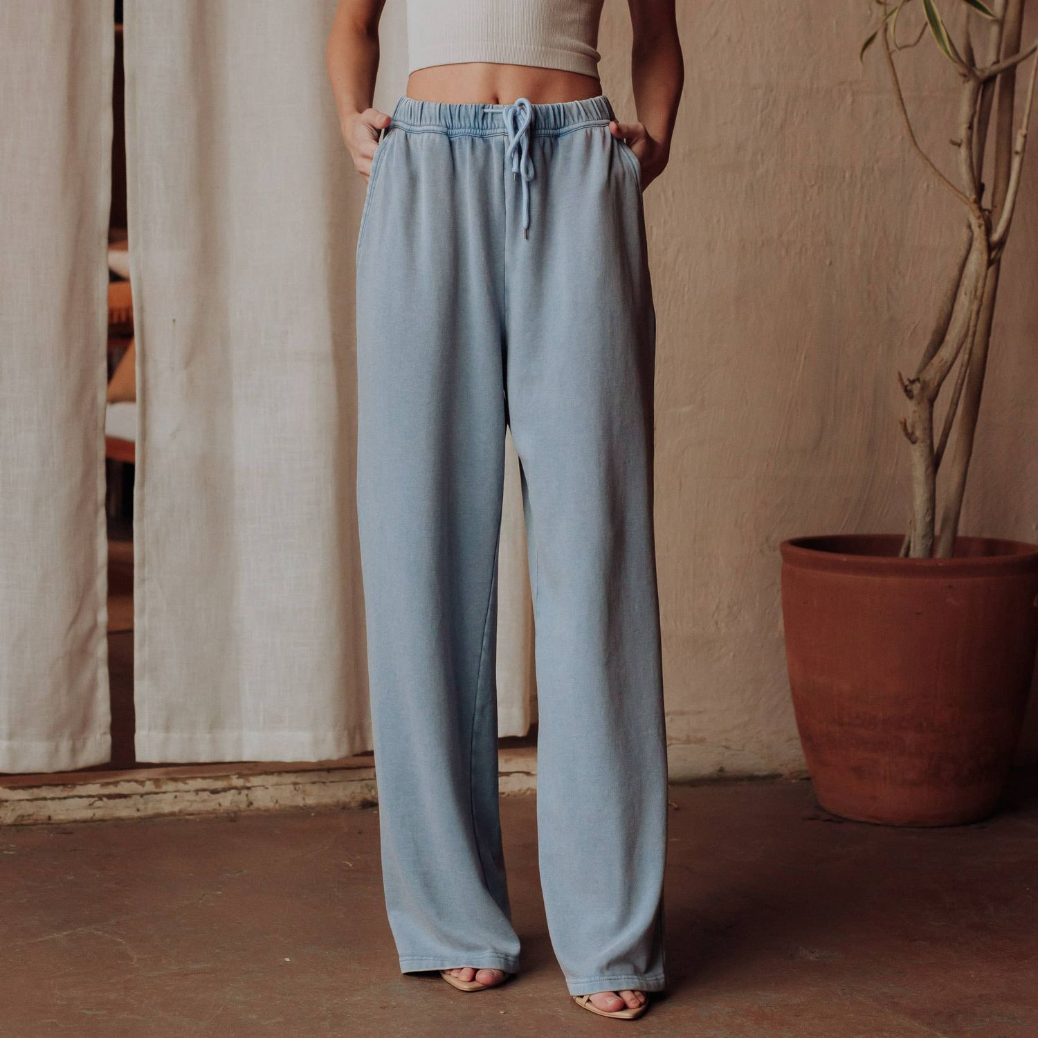 Lt. Blue Washed Soft Sweatpants, Size: XL