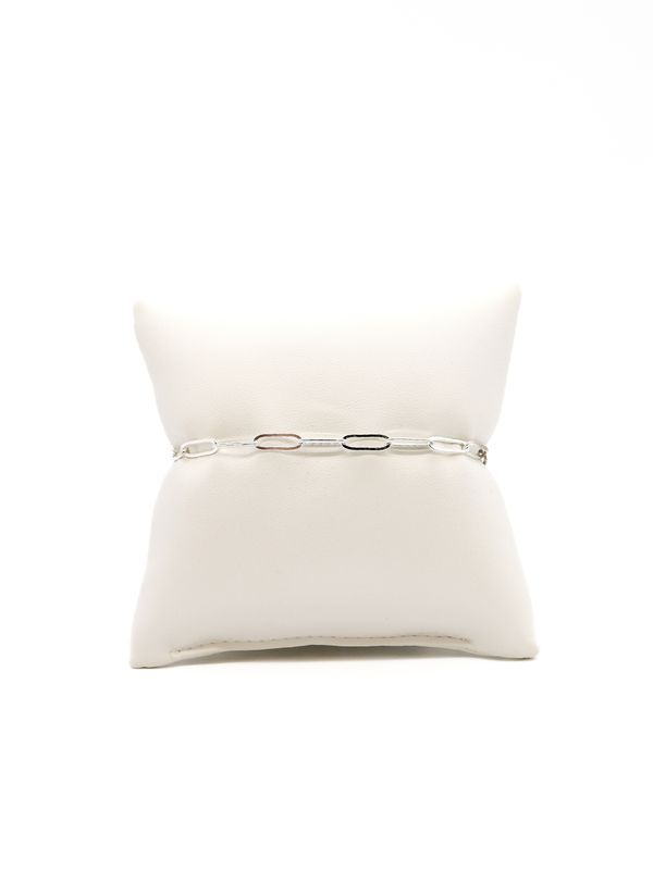 Silver Ashley Paperclip Charm Bracelet