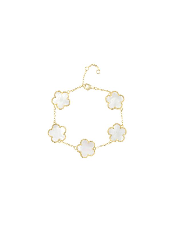 Adeline Clover Bracelet in Mother of Pearl
