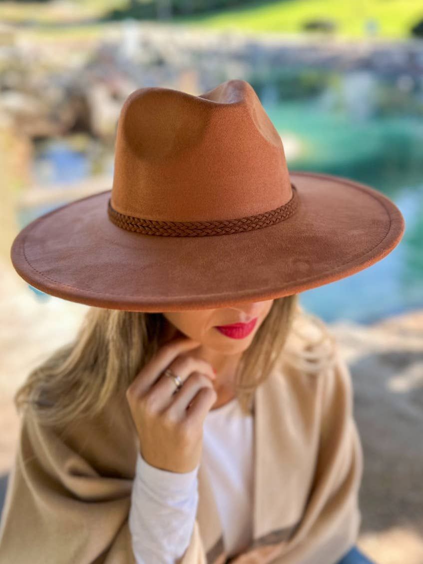 Twist Band Trimmed Harvest Rust Fedora Hat
