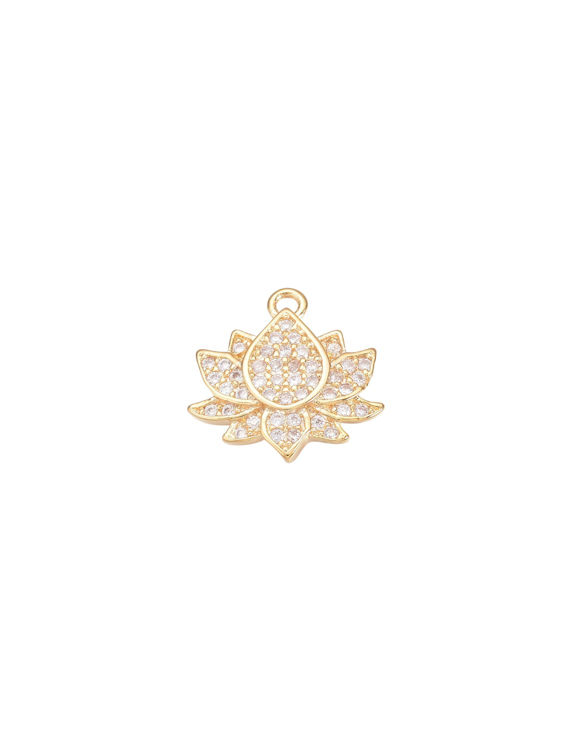 Gold Rhinestone Lotus Charm Gold Rhinestone Lotus Charm