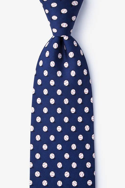 No Hitter Tie -  Navy Blue Silk