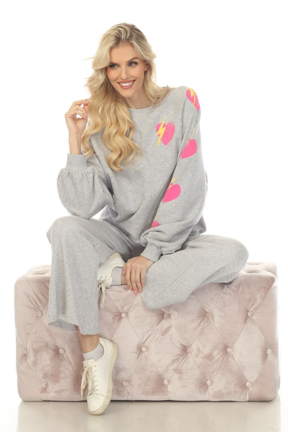 Just Madison Heart/Bolt Sweat Pants, name: Medium