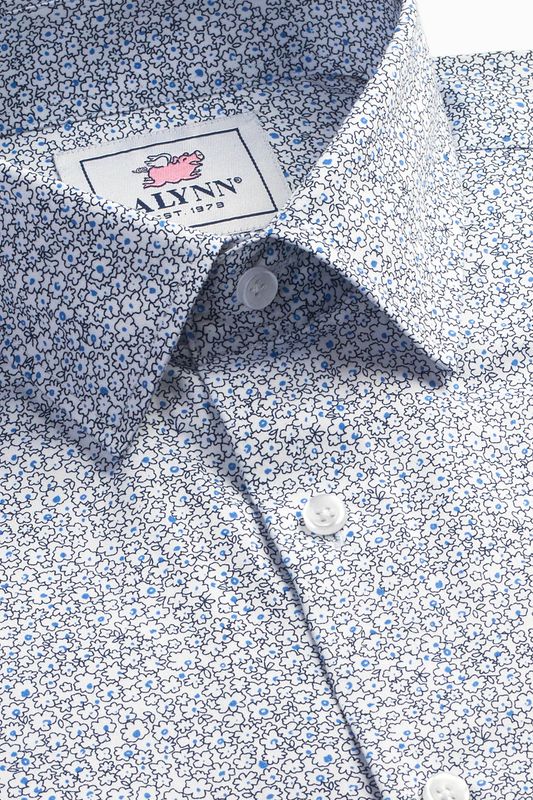 Reid Floral Untuckable Classic Fit Dress Shirt White Alynn
