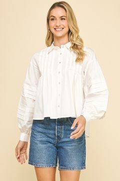 Pleat Detailed Button Down Shirt, name: Small