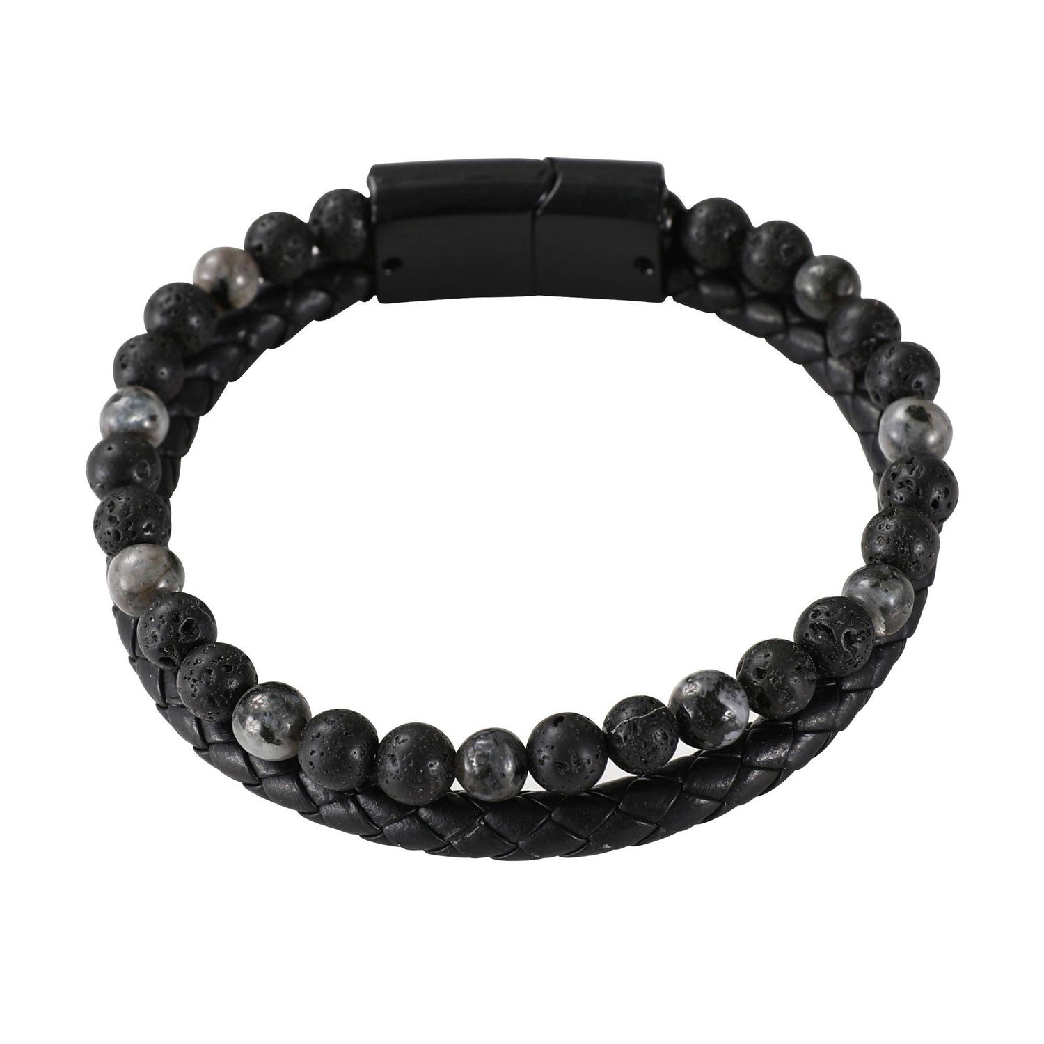 Lava Bracelet | Men's Natural Stone Leather Bracelet Lava Bracelet | Men's Natural Stone Leather Bracelet