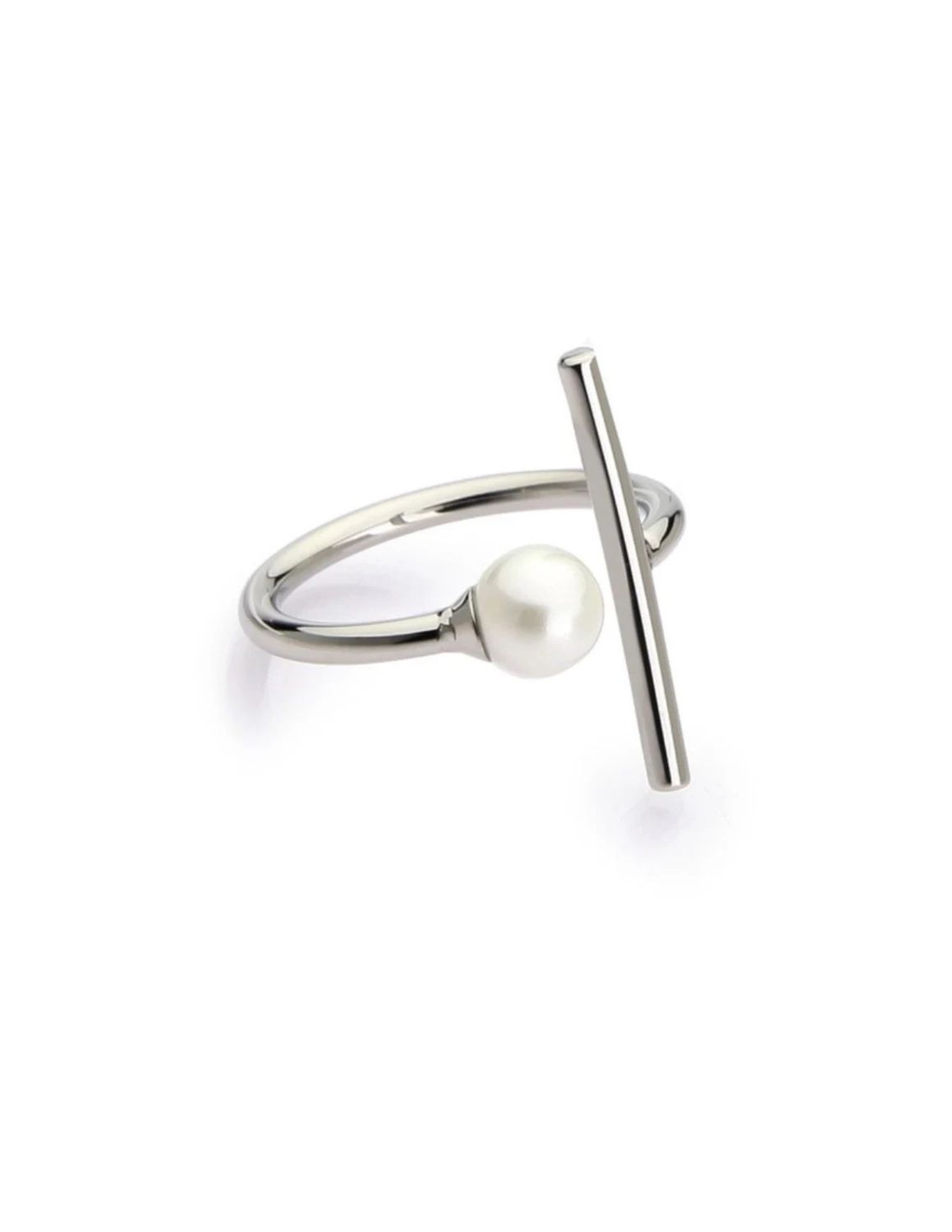 Silver Pearl RIng, name: Size 7, Silver