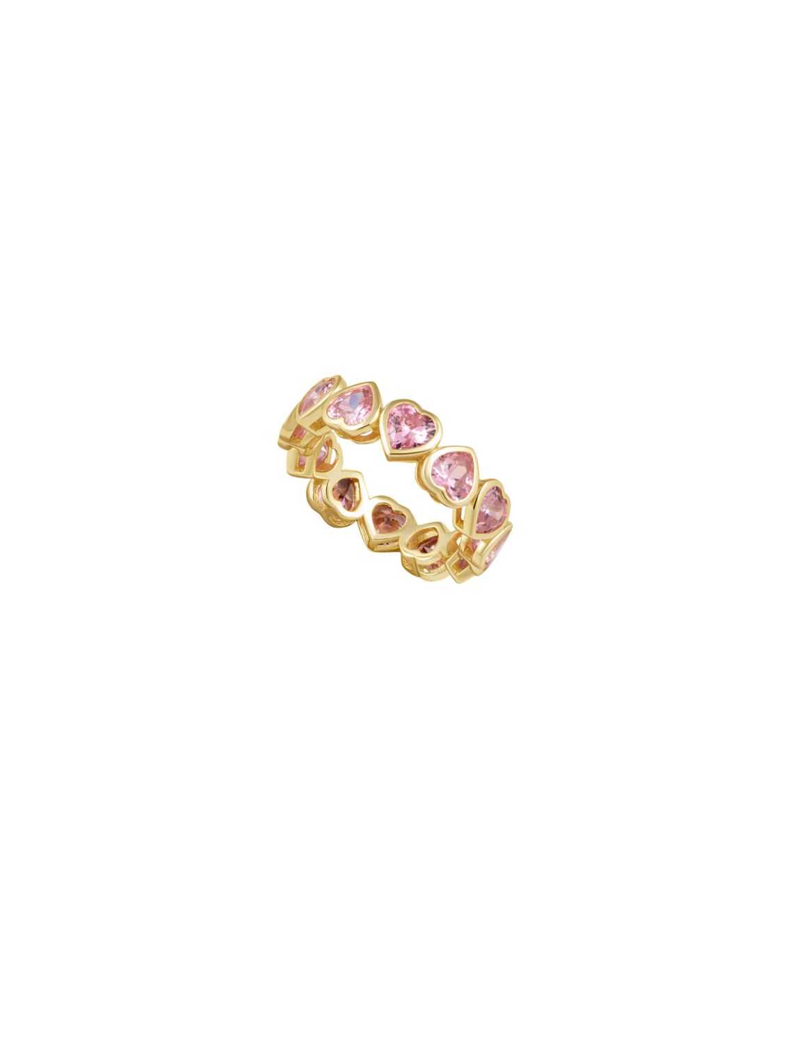 Bezel Heart Ring, name: Pink Size 7