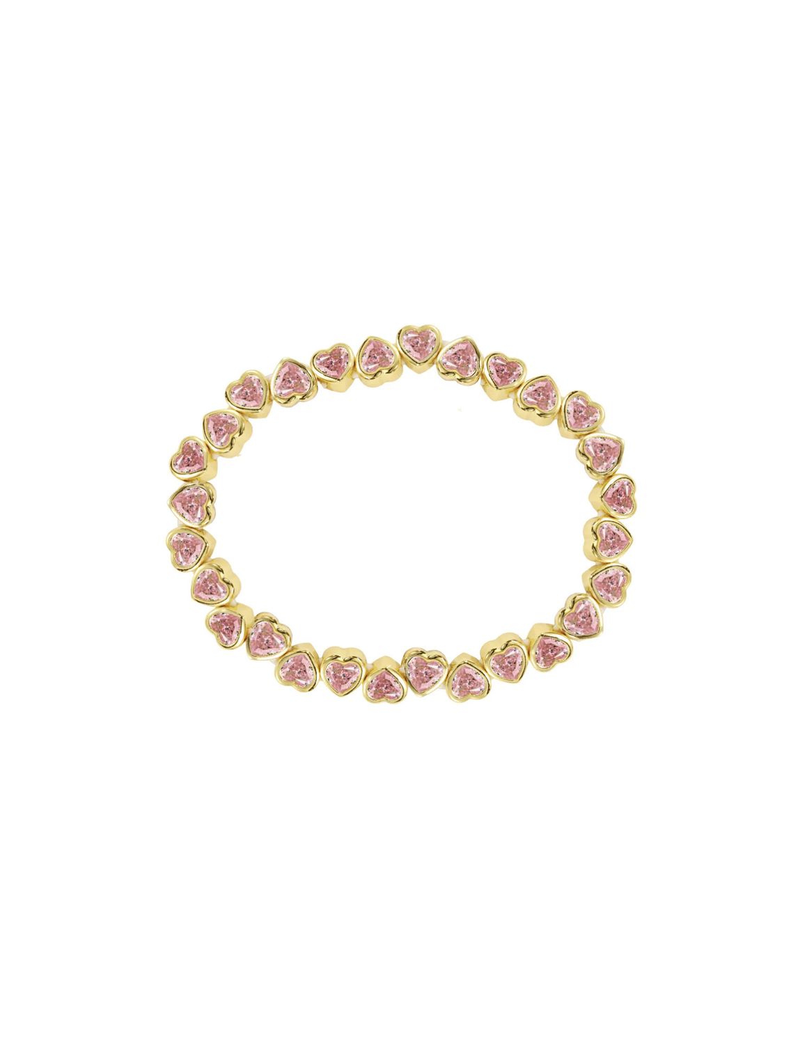 Stretchy Bezel Heart Bracelet, name: Pink