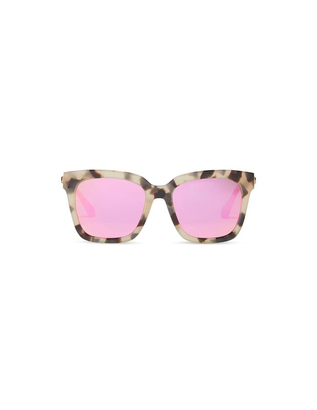 DIFF Eyewear - Bella Cream Tortoise + Pink Mirror
