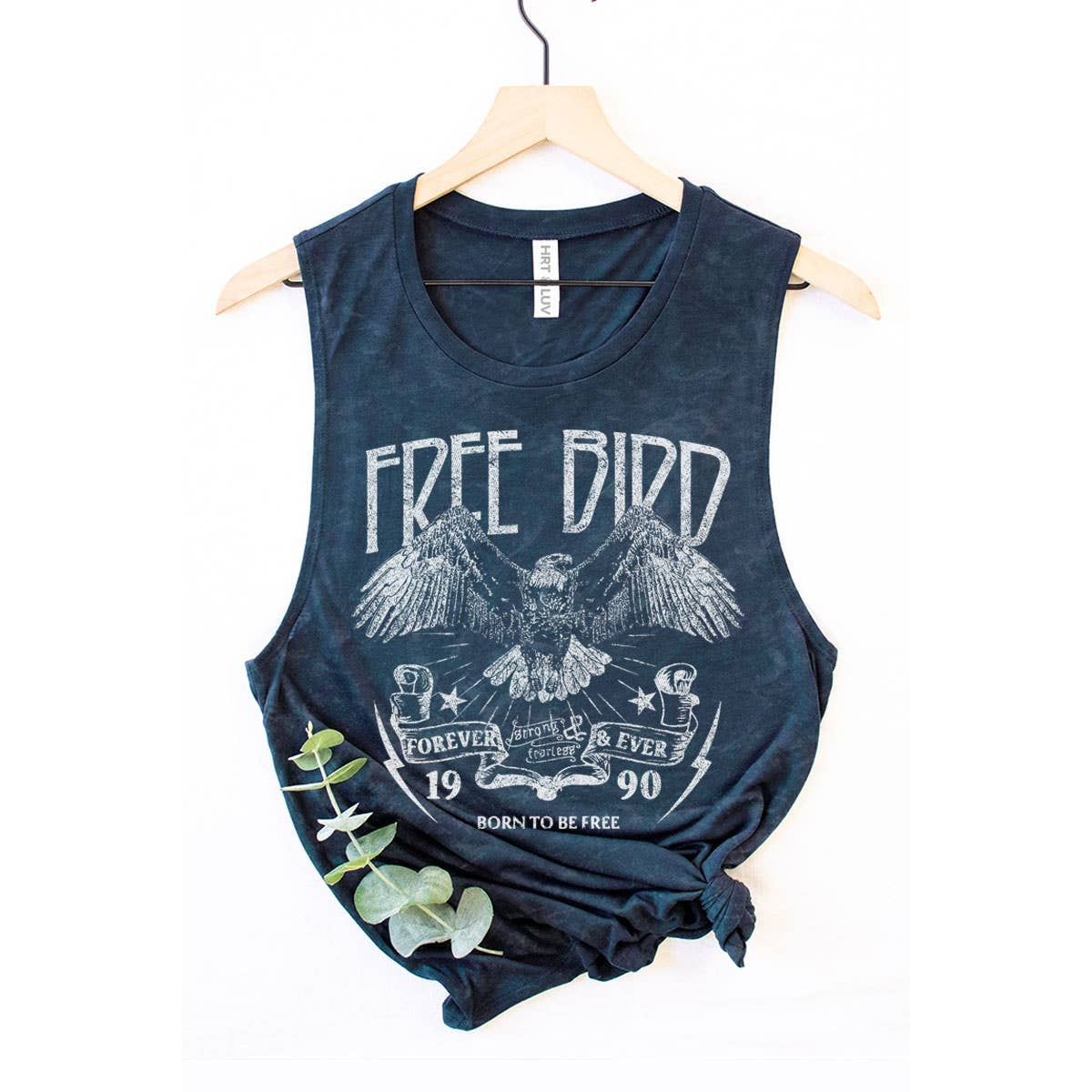 FREE BIRD GRAPHIC TANK TOP FREE BIRD GRAPHIC TANK TOP, Size: XL, Color: Mineral Navy