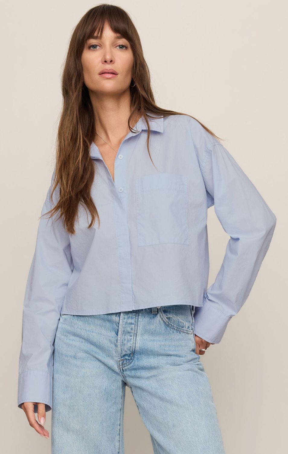 Favorite Button Up Top, Size: Hamptons Blue, Small