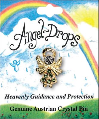 Angel Birthstone Pin - August