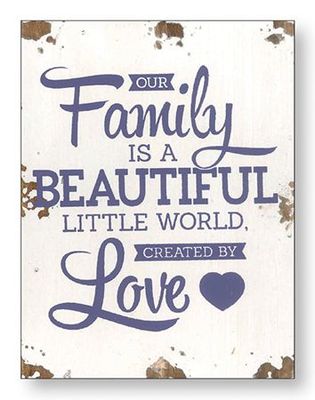 Our Family Distressed Wood Plaque