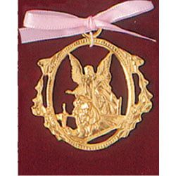 Crib Medal Metal With Pink Ribbon