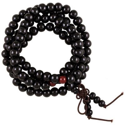Elastic Wood Mala Beads Decobeads