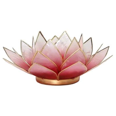 Lotus Tealight Red/Rose Gold Trim
