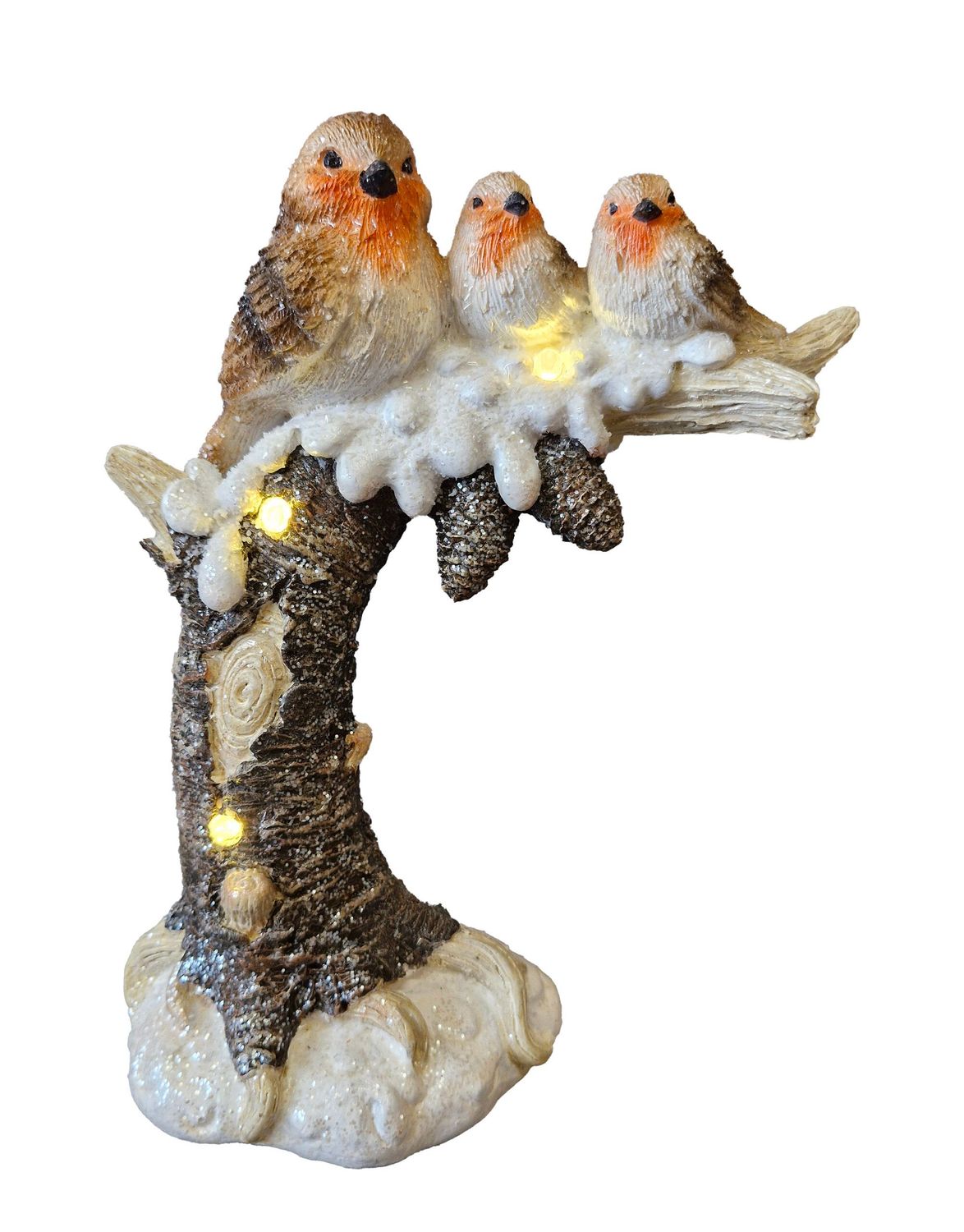 Robin Family LED Snowy Branch Ornament Robin Family LED Snowy Branch Ornament