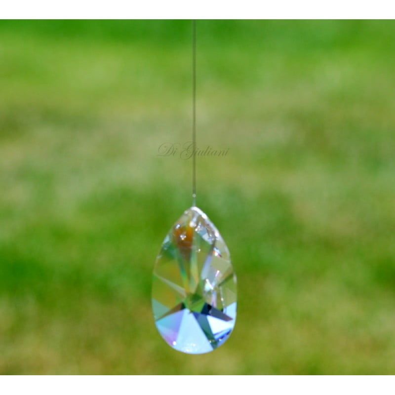 Almond 76mm Hanging Crystal on Wire Almond 76mm Hanging Crystal on Wire