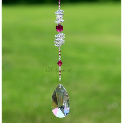 Almond 76mm Hanging Crystal
